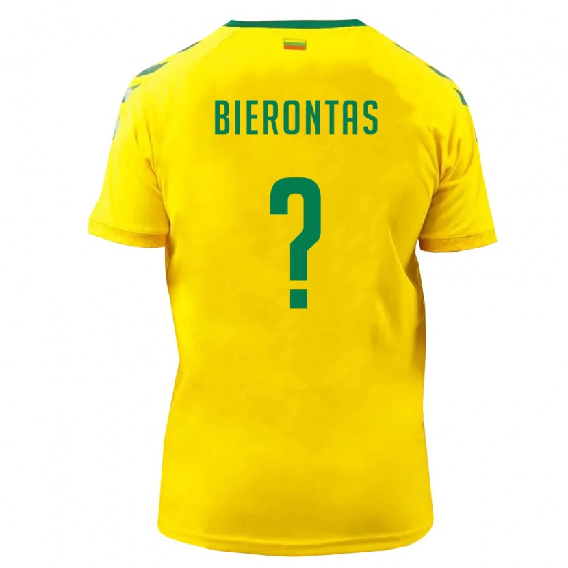 Danxen Mujer Camiseta Lituania Edgaras Bierontas #0 Amarillo Verde 1ª Equipación 26-28 La Camisa México
