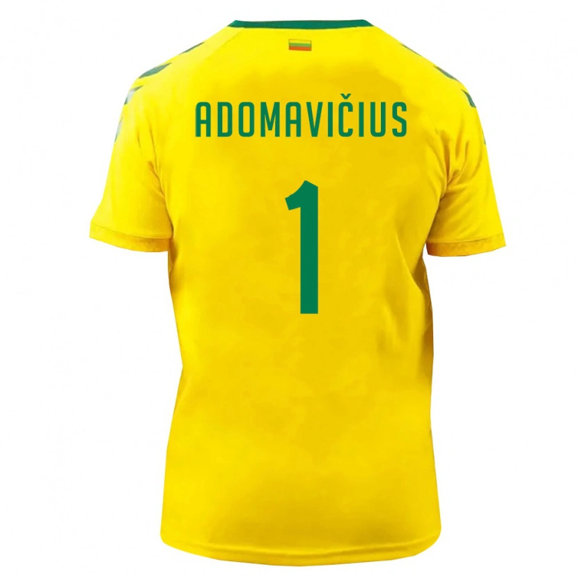 Danxen Mujer Camiseta Lituania Henrikas Adomavičius #1 Amarillo Verde 1ª Equipación 26-28 La Camisa México