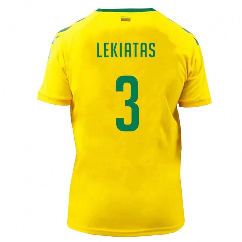 Danxen Mujer Camiseta Lituania Rokas Lekiatas #3 Amarillo Verde 1ª Equipación 26-28 La Camisa México