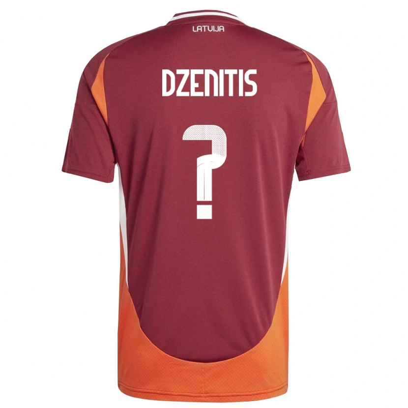 Danxen Mujer Camiseta Letonia Olivers Dzenitis #0 Rojo Oscuro Blanco Naranja 1ª Equipación 26-28 La Camisa México