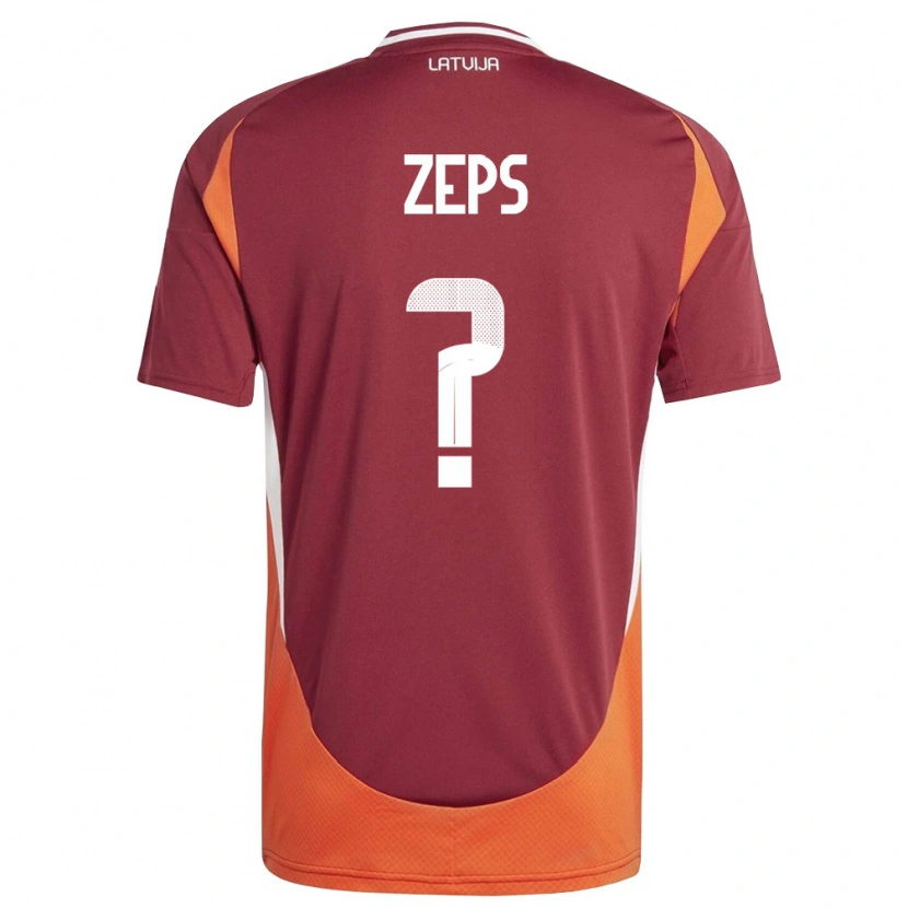 Danxen Mujer Camiseta Letonia Daniels Zeps #0 Rojo Oscuro Blanco Naranja 1ª Equipación 26-28 La Camisa México