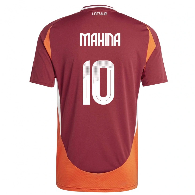 Danxen Mujer Camiseta Letonia Nazars Mahina #10 Rojo Oscuro Blanco Naranja 1ª Equipación 26-28 La Camisa México