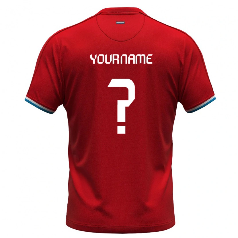 Danxen Mujer Camiseta Luxemburgo Su Nombre #0 Rojo Blanco Azul 1ª Equipación 26-28 La Camisa México