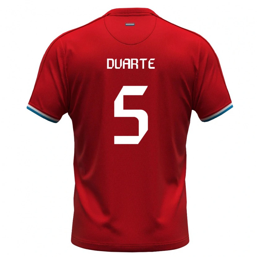 Danxen Mujer Camiseta Luxemburgo Enzo Duarte #5 Rojo Blanco Azul 1ª Equipación 26-28 La Camisa México