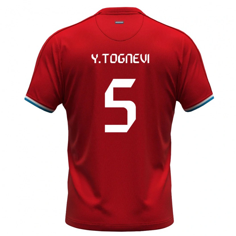 Danxen Mujer Camiseta Luxemburgo Yao Edevi Elias Tognevi #5 Rojo Blanco Azul 1ª Equipación 26-28 La Camisa México
