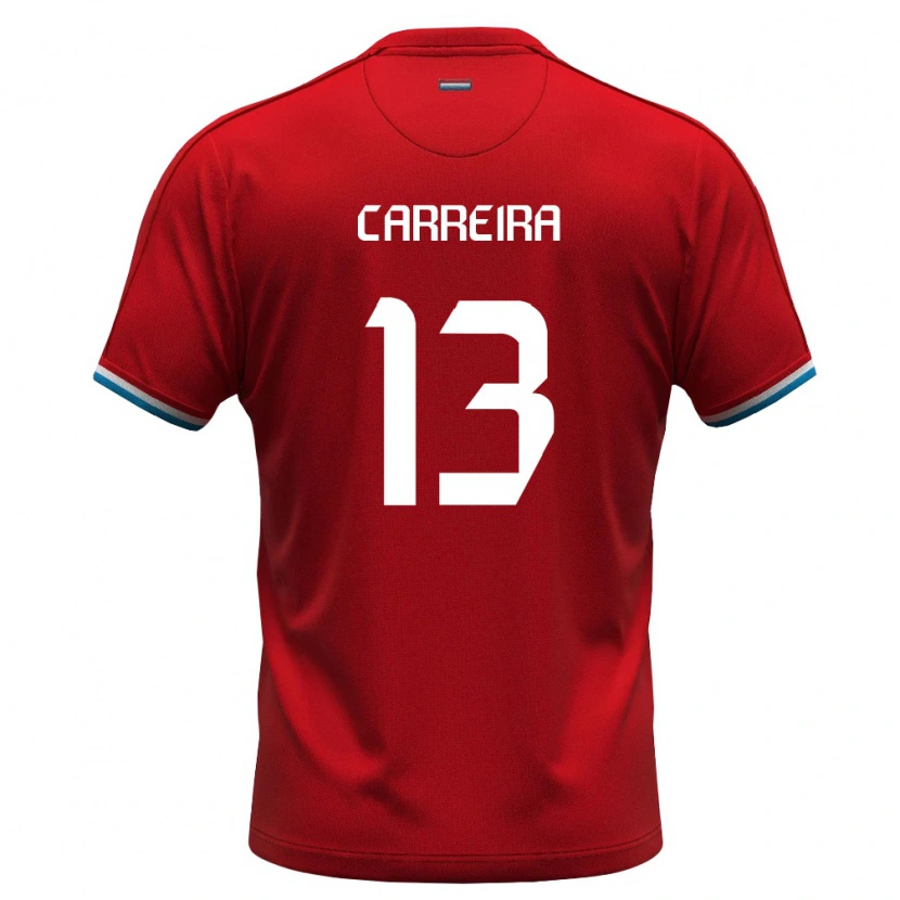 Danxen Mujer Camiseta Luxemburgo Mateo Carreira #13 Rojo Blanco Azul 1ª Equipación 26-28 La Camisa México