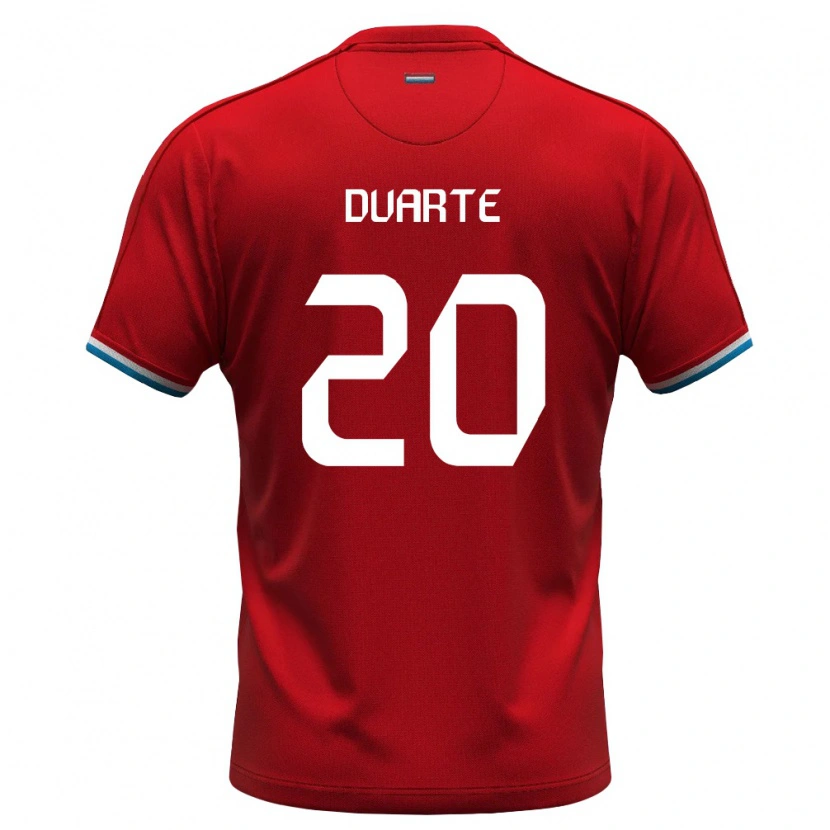 Danxen Mujer Camiseta Luxemburgo Diego Duarte #20 Rojo Blanco Azul 1ª Equipación 26-28 La Camisa México