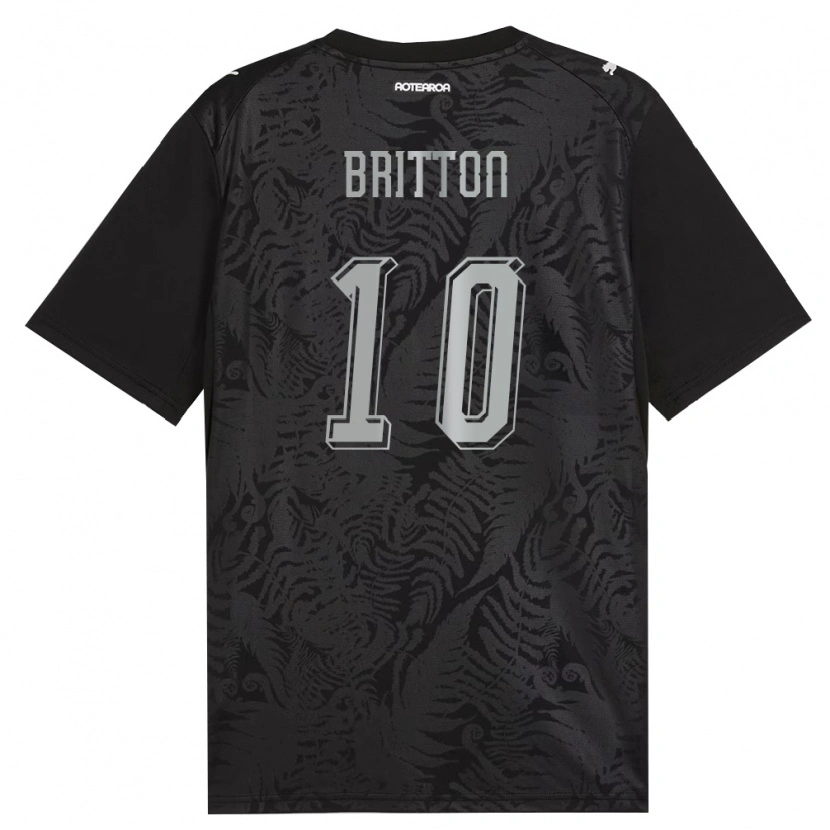 Danxen Mujer Camiseta Nueva Zelanda Will Britton #10 Blanco Negro Gris 1ª Equipación 26-28 La Camisa México