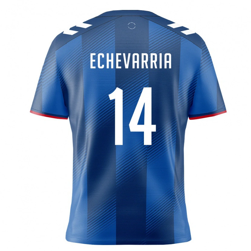 Danxen Mujer Camiseta Puerto Rico Diego Echevarria #14 Azul Real Rojo Blanco 1ª Equipación 26-28 La Camisa México