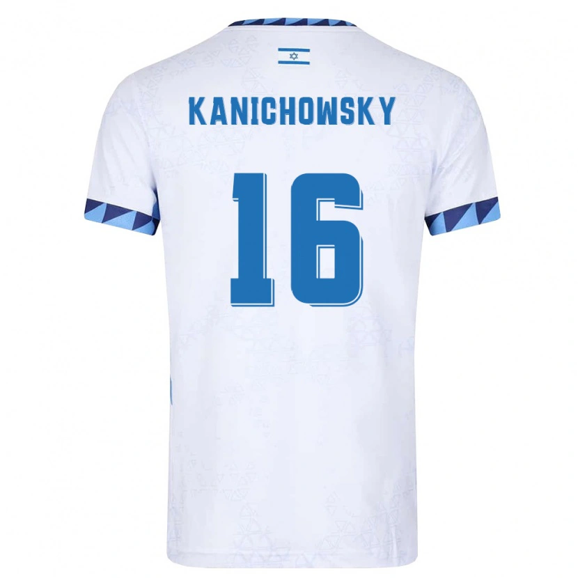 Danxen Mujer Camiseta Israel Gabi Kanichowsky #16 Blanco Azul Claro 1ª Equipación 26-28 La Camisa México