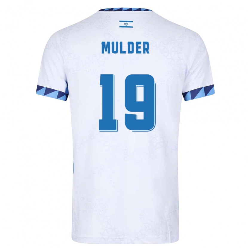Danxen Mujer Camiseta Israel Jonathan Mulder #19 Blanco Azul Claro 1ª Equipación 26-28 La Camisa México