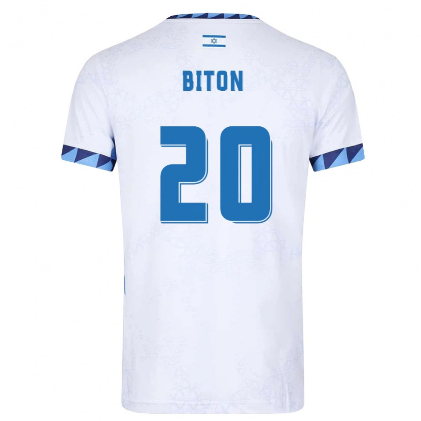 Danxen Mujer Camiseta Israel Dan Biton #20 Blanco Azul Claro 1ª Equipación 26-28 La Camisa México