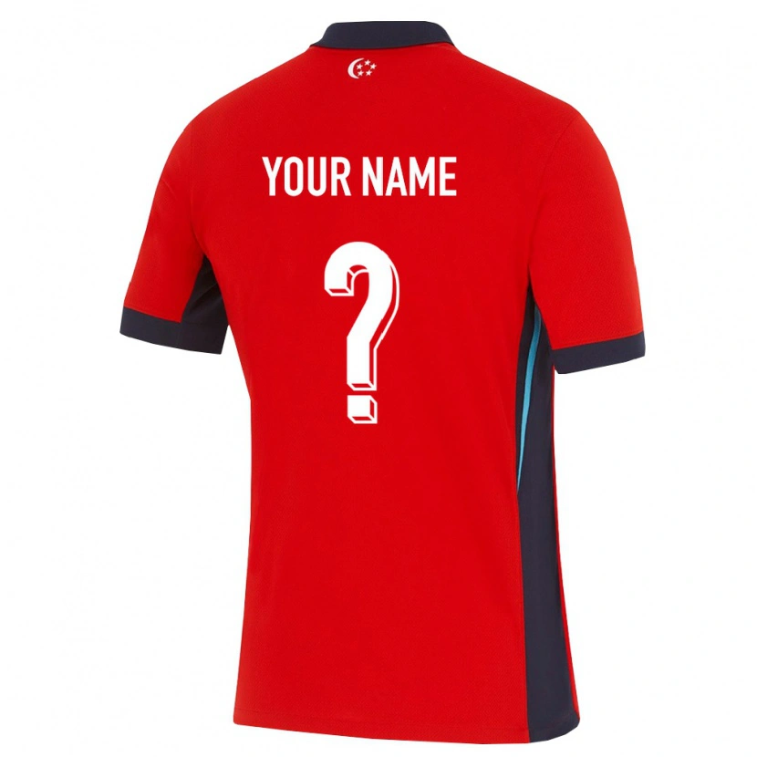 Danxen Mujer Camiseta Singapur Su Nombre #0 Rojo Blanco Negro 1ª Equipación 26-28 La Camisa México