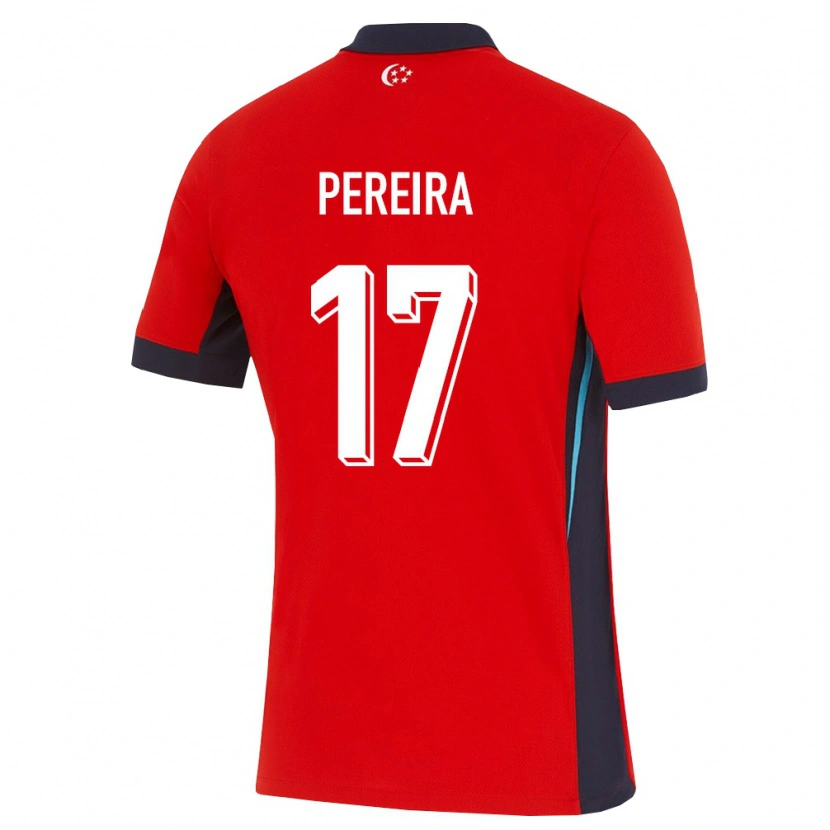 Danxen Mujer Camiseta Singapur Caden Pereira #17 Rojo Blanco Negro 1ª Equipación 26-28 La Camisa México