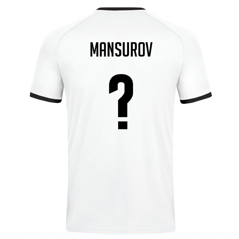 Danxen Mujer Camiseta Uzbekistán Mukhammadjon Mansurov #0 Blanco Verde Oscuro 2ª Equipación 26-28 La Camisa México