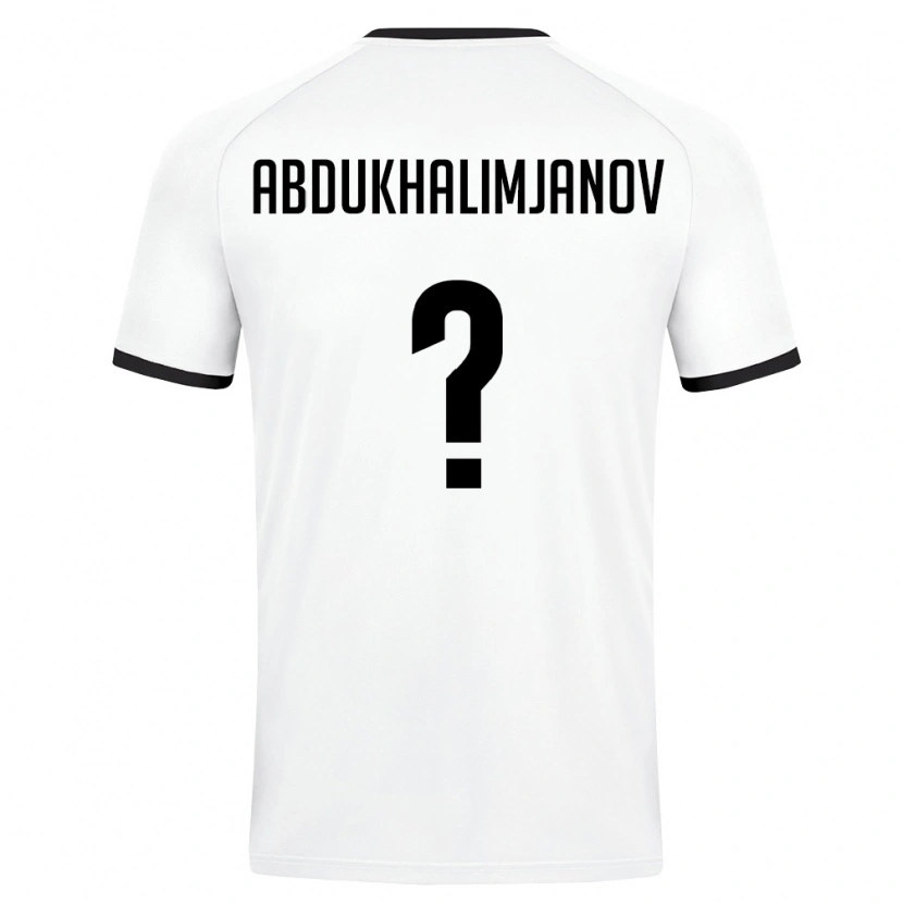 Danxen Mujer Camiseta Uzbekistán Timur Abdukhalimjanov #0 Blanco Verde Oscuro 2ª Equipación 26-28 La Camisa México