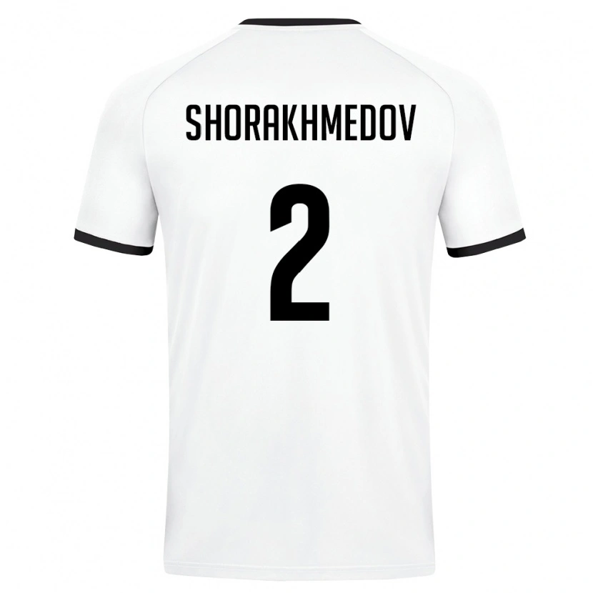 Danxen Mujer Camiseta Uzbekistán Shorakhim Shorakhmedov #2 Blanco Verde Oscuro 2ª Equipación 26-28 La Camisa México