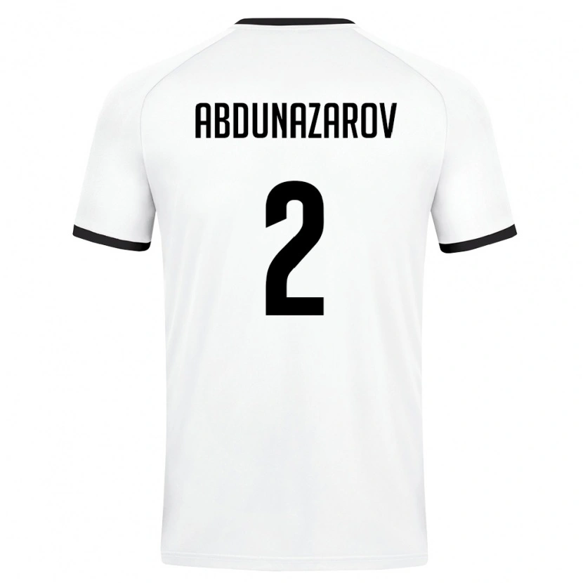 Danxen Mujer Camiseta Uzbekistán Diyorbek Abdunazarov #2 Blanco Verde Oscuro 2ª Equipación 26-28 La Camisa México