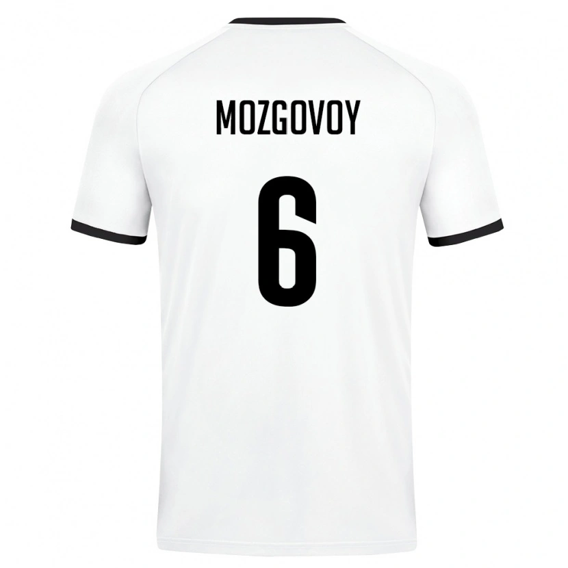 Danxen Mujer Camiseta Uzbekistán Akmal Mozgovoy #6 Blanco Verde Oscuro 2ª Equipación 26-28 La Camisa México