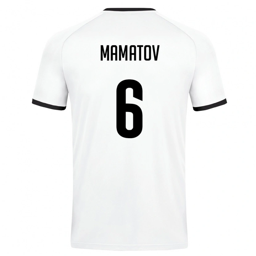 Danxen Mujer Camiseta Uzbekistán Mukhammadjon Mamatov #6 Blanco Verde Oscuro 2ª Equipación 26-28 La Camisa México