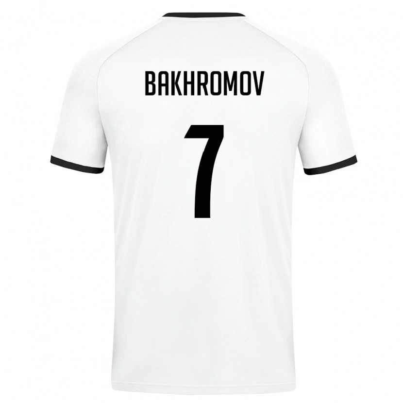 Danxen Mujer Camiseta Uzbekistán Sardorbek Bakhromov #7 Blanco Verde Oscuro 2ª Equipación 26-28 La Camisa México