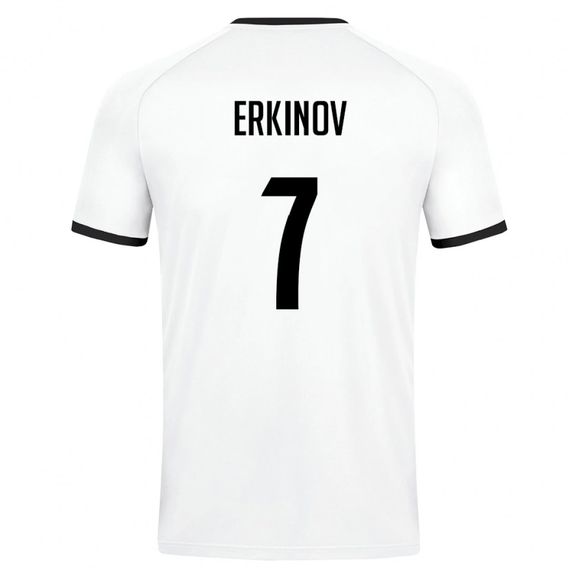 Danxen Mujer Camiseta Uzbekistán Amirkhon Erkinov #7 Blanco Verde Oscuro 2ª Equipación 26-28 La Camisa México