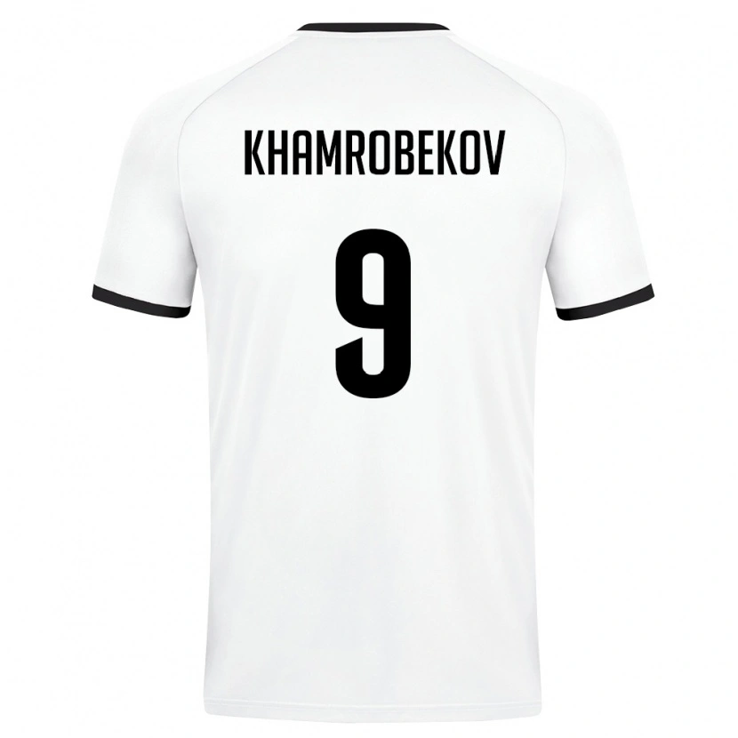 Danxen Mujer Camiseta Uzbekistán Odildzhon Khamrobekov #9 Blanco Verde Oscuro 2ª Equipación 26-28 La Camisa México