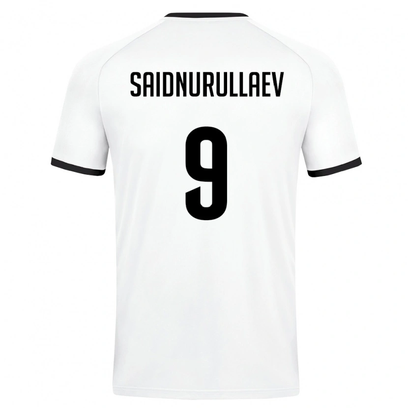 Danxen Mujer Camiseta Uzbekistán Saidumarkhon Saidnurullaev #9 Blanco Verde Oscuro 2ª Equipación 26-28 La Camisa México