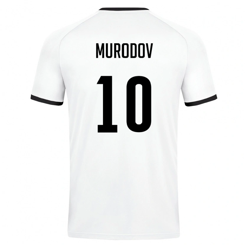 Danxen Mujer Camiseta Uzbekistán Mirkomil Murodov #10 Blanco Verde Oscuro 2ª Equipación 26-28 La Camisa México