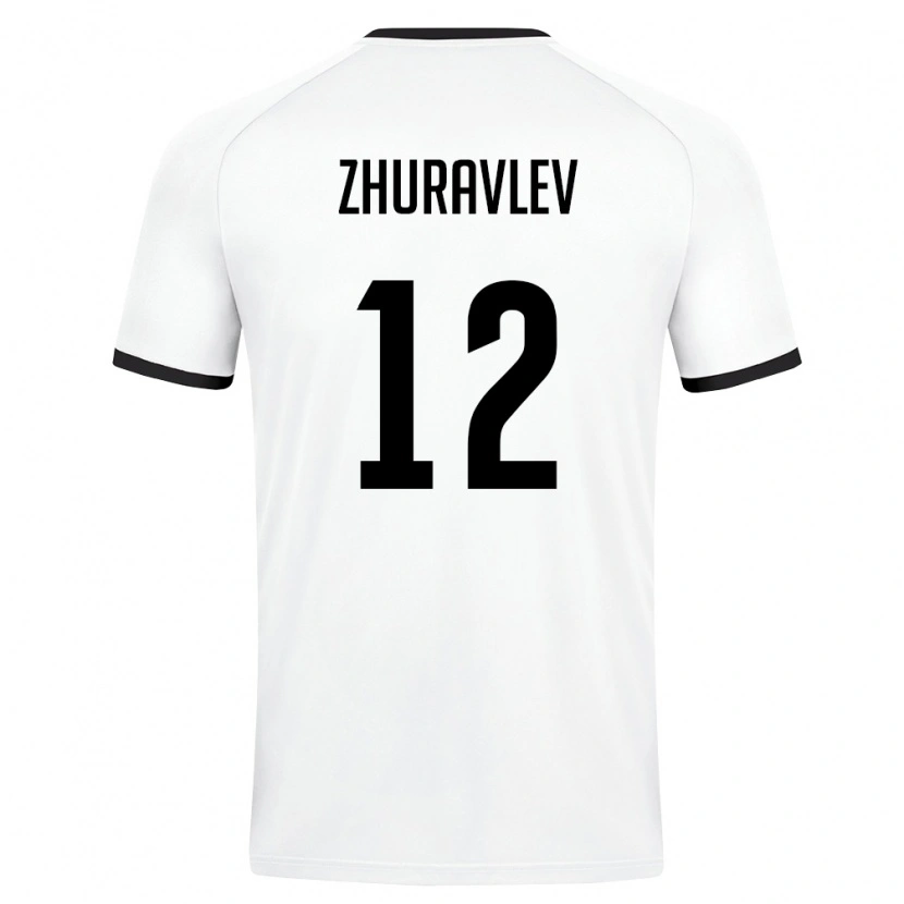 Danxen Mujer Camiseta Uzbekistán Denis Zhuravlev #12 Blanco Verde Oscuro 2ª Equipación 26-28 La Camisa México