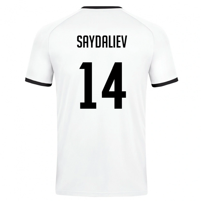 Danxen Mujer Camiseta Uzbekistán Kuvanishbek Saydaliev #14 Blanco Verde Oscuro 2ª Equipación 26-28 La Camisa México