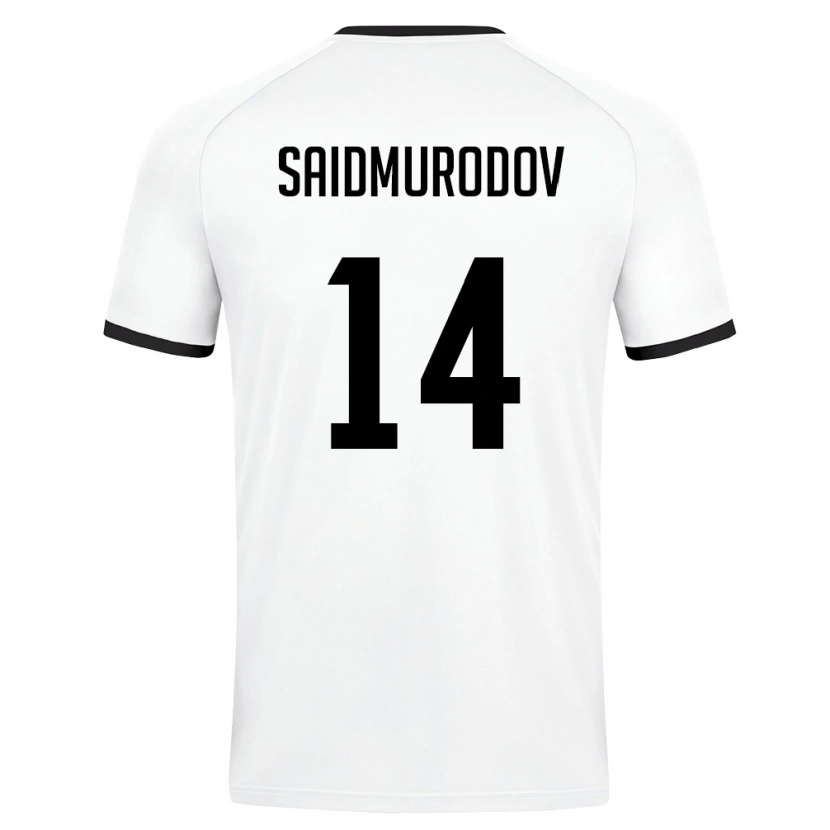 Danxen Mujer Camiseta Uzbekistán Bekhruz Saidmurodov #14 Blanco Verde Oscuro 2ª Equipación 26-28 La Camisa México