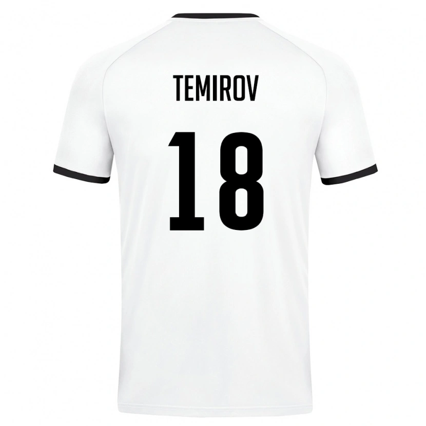 Danxen Mujer Camiseta Uzbekistán Sherzod Temirov #18 Blanco Verde Oscuro 2ª Equipación 26-28 La Camisa México