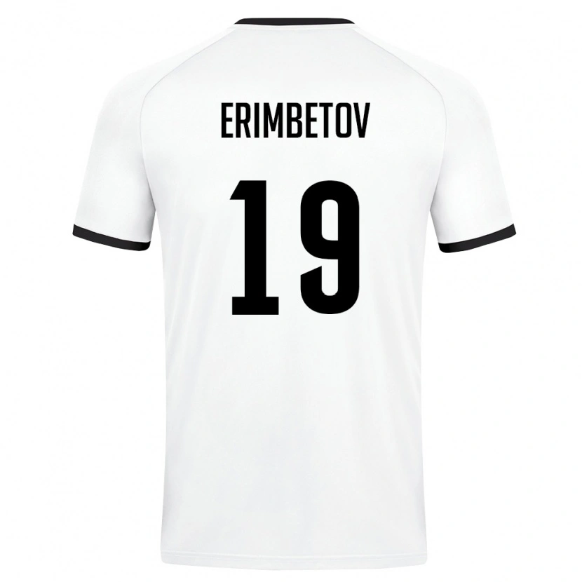 Danxen Mujer Camiseta Uzbekistán Azizbek Erimbetov #19 Blanco Verde Oscuro 2ª Equipación 26-28 La Camisa México
