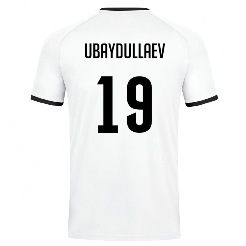 Danxen Mujer Camiseta Uzbekistán Javokhir Ubaydullaev #19 Blanco Verde Oscuro 2ª Equipación 26-28 La Camisa México