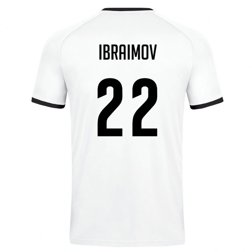 Danxen Mujer Camiseta Uzbekistán Nurlan Ibraimov #22 Blanco Verde Oscuro 2ª Equipación 26-28 La Camisa México