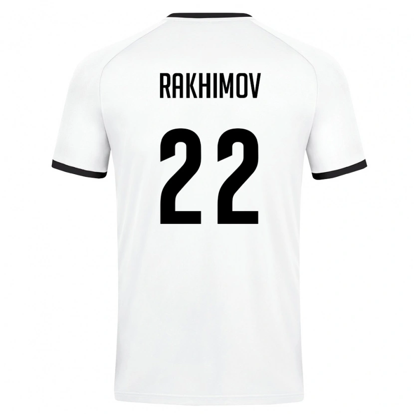 Danxen Mujer Camiseta Uzbekistán Abubakir Rakhimov #22 Blanco Verde Oscuro 2ª Equipación 26-28 La Camisa México