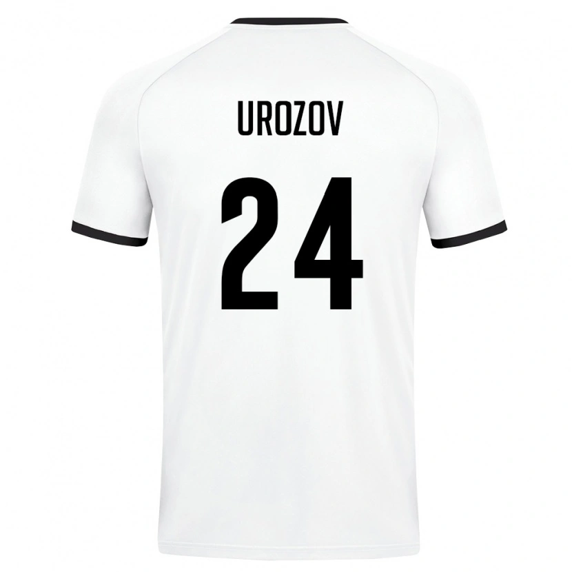 Danxen Mujer Camiseta Uzbekistán Jakhongir Urozov #24 Blanco Verde Oscuro 2ª Equipación 26-28 La Camisa México