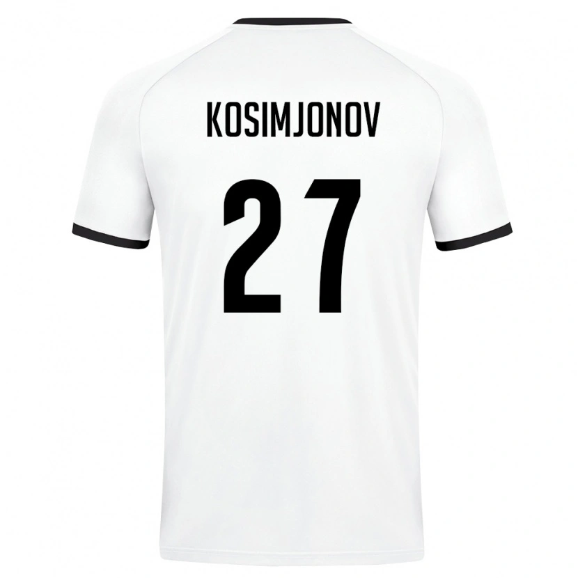 Danxen Mujer Camiseta Uzbekistán Asadbek Kosimjonov #27 Blanco Verde Oscuro 2ª Equipación 26-28 La Camisa México