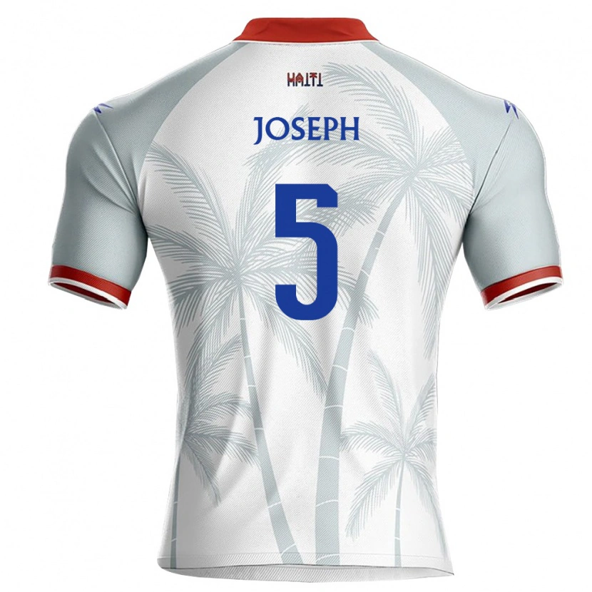 Danxen Mujer Camiseta Haití Miguel Joseph #5 Blanco Rojo Gris 2ª Equipación 26-28 La Camisa México