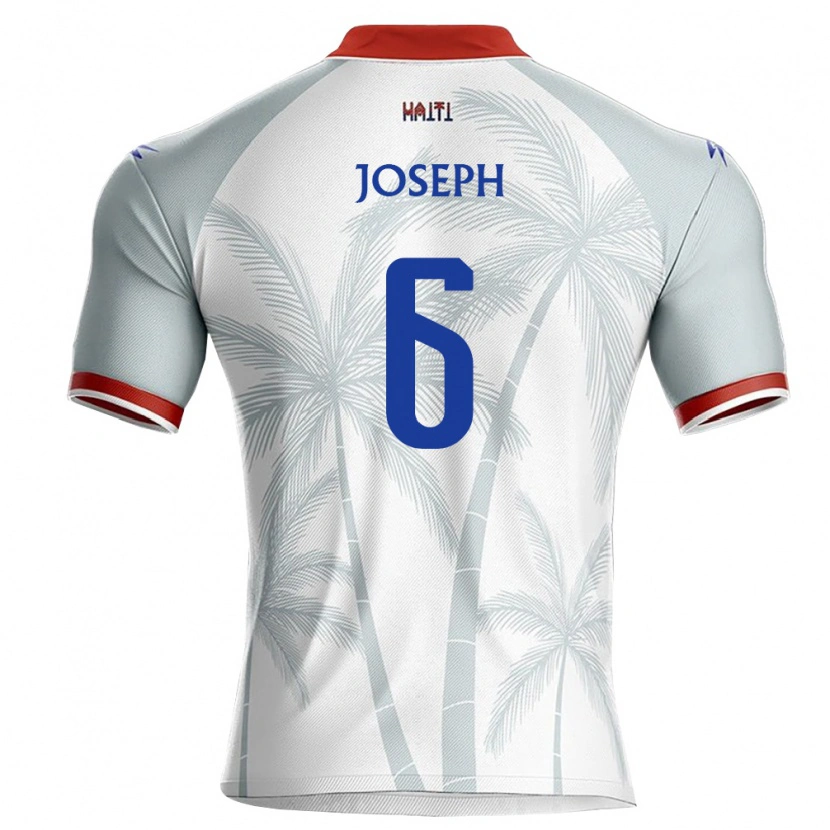 Danxen Mujer Camiseta Haití Belmar Joseph #6 Blanco Rojo Gris 2ª Equipación 26-28 La Camisa México