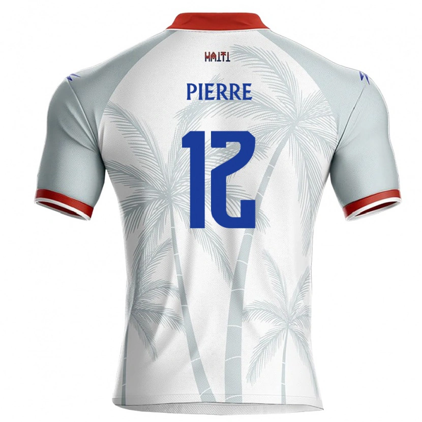 Danxen Mujer Camiseta Haití Alexandre Pierre #12 Blanco Rojo Gris 2ª Equipación 26-28 La Camisa México