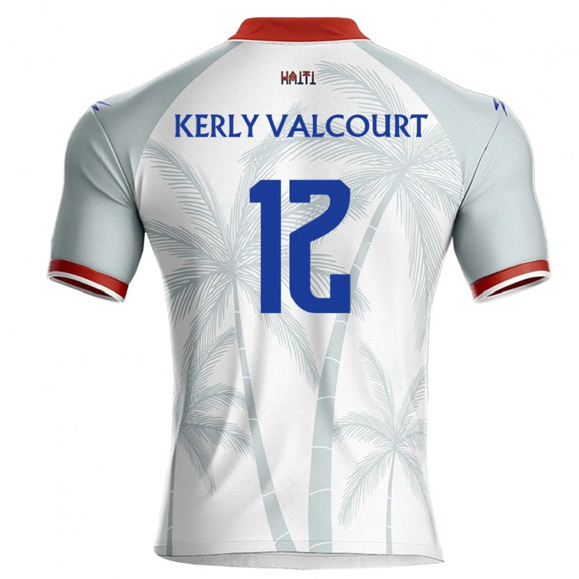 Danxen Mujer Camiseta Haití Richie Kerly Valcourt #12 Blanco Rojo Gris 2ª Equipación 26-28 La Camisa México