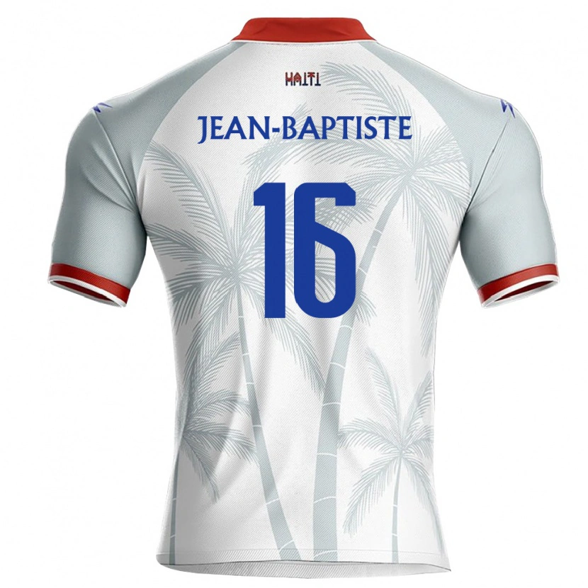 Danxen Mujer Camiseta Haití Sonson Jean-Baptiste #16 Blanco Rojo Gris 2ª Equipación 26-28 La Camisa México