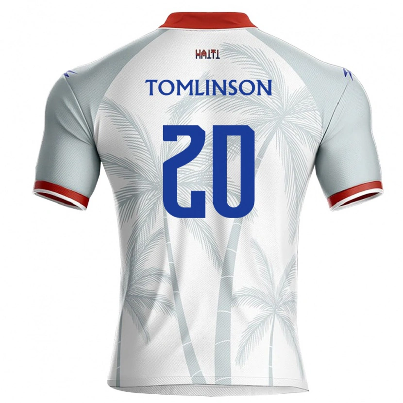 Danxen Mujer Camiseta Haití Kaief Tomlinson #20 Blanco Rojo Gris 2ª Equipación 26-28 La Camisa México
