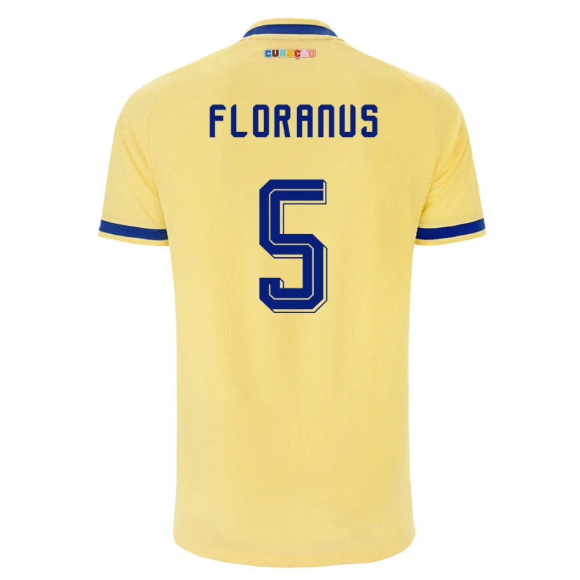 Danxen Mujer Camiseta Curazao Sherel Floranus #5 Amarillo Marino Rosa 2ª Equipación 26-28 La Camisa México