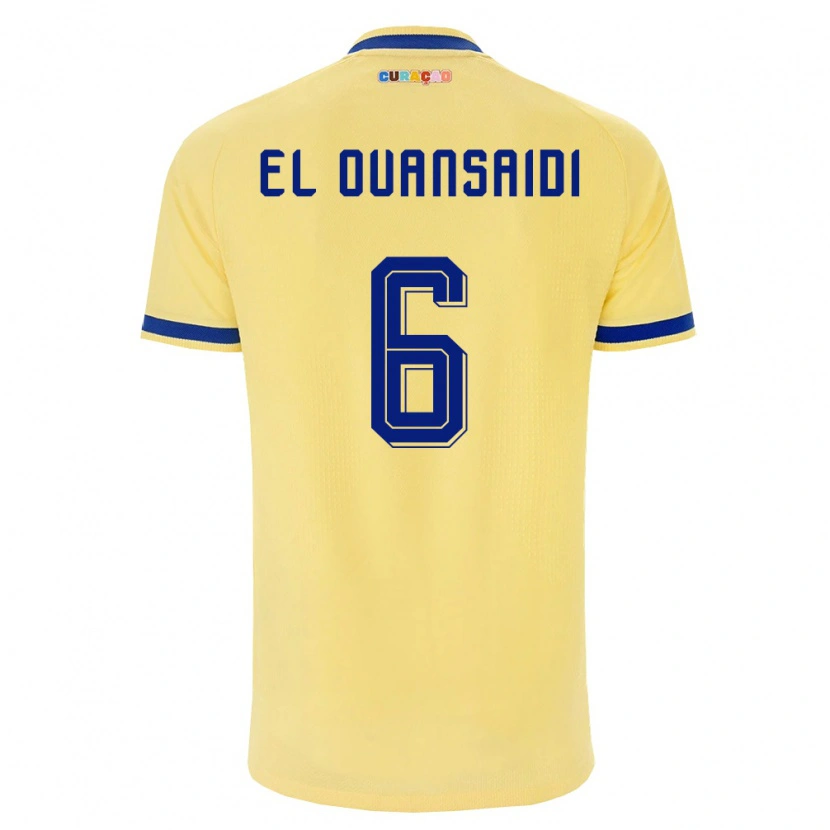 Danxen Mujer Camiseta Curazao Keyane El Ouansaidi #6 Amarillo Marino Rosa 2ª Equipación 26-28 La Camisa México