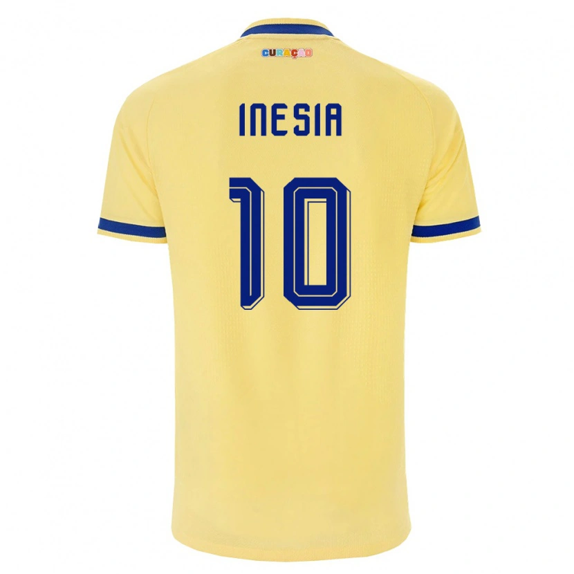 Danxen Mujer Camiseta Curazao Luigi Inesia #10 Amarillo Marino Rosa 2ª Equipación 26-28 La Camisa México