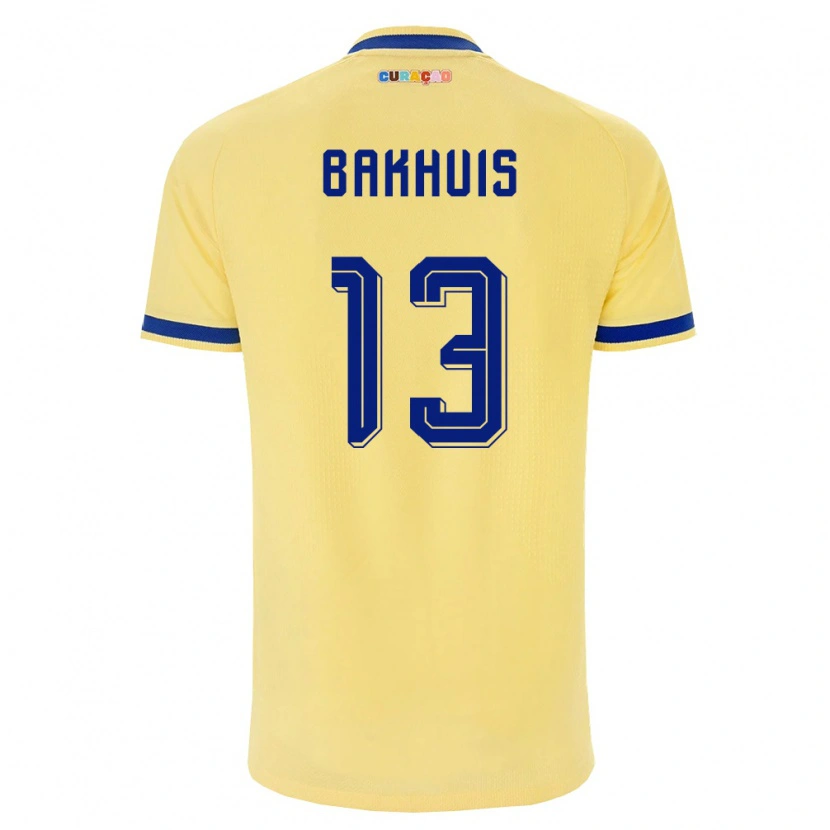 Danxen Mujer Camiseta Curazao Franklin Bakhuis #13 Amarillo Marino Rosa 2ª Equipación 26-28 La Camisa México