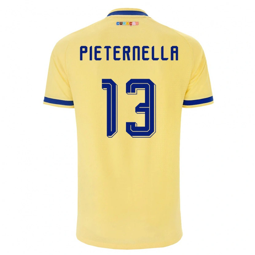 Danxen Mujer Camiseta Curazao Jereem Pieternella #13 Amarillo Marino Rosa 2ª Equipación 26-28 La Camisa México